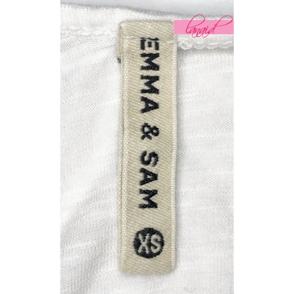 NEW LF Emma & Sam Cut-Out Slub Tank Ivory Cutout White Burnout Sleeveless Top XS - Picture 3 of 5